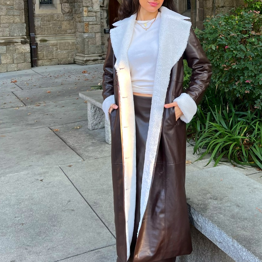 Beautiful leather vegan coat